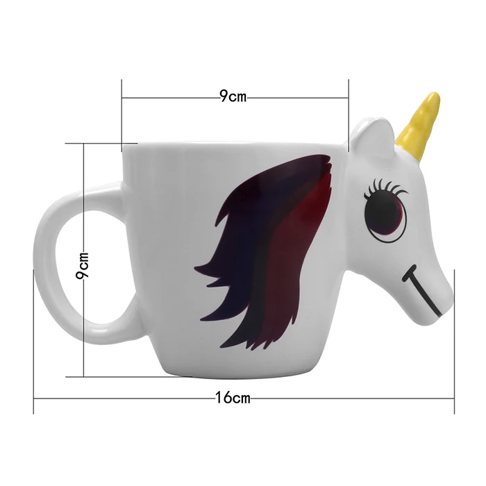 Transhome 3D Unicorn Mug Coffee Cup Ceramic Color Changing Mug 300ml Creative Mugs And Cups For Tea And Coffee Travel Drinkware  (11)