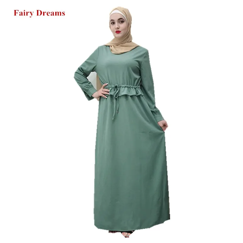

Bandage Muslim Dress Women Green Hijab Abaya Dubai Turkey Kaftan Turkish Caftan Muslim Clothes Islamic Clothing Bangladesh Robe