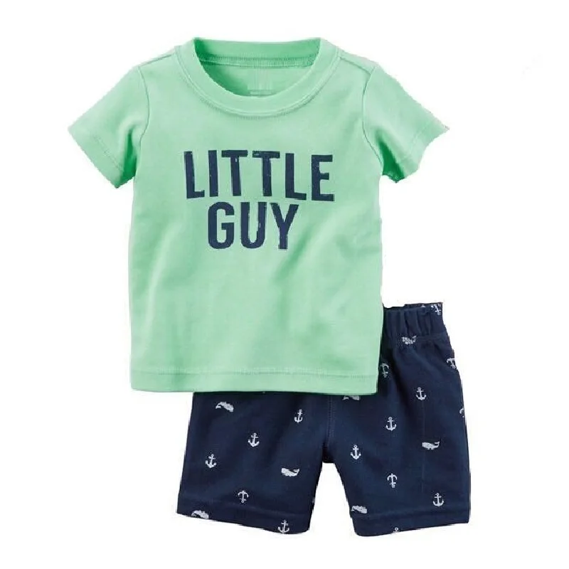 Excavator Little Boys Clothes Suit Summer Toddler Tops Pant Outfit Digger Boy Cotton Infant Clothing 6 9 12 18 24 Month Pajamas