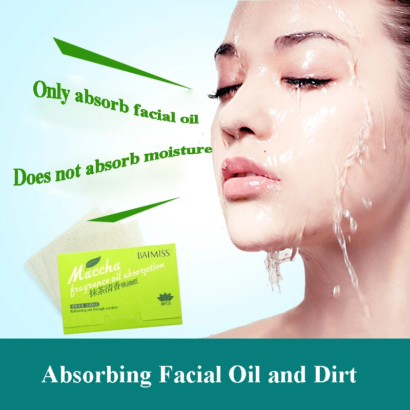 

100 sheets/pack Green Tea Facial Oil Blotting Sheets Paper Cleansing Face Oil Control Absorbent Paper Beauty makeup tools
