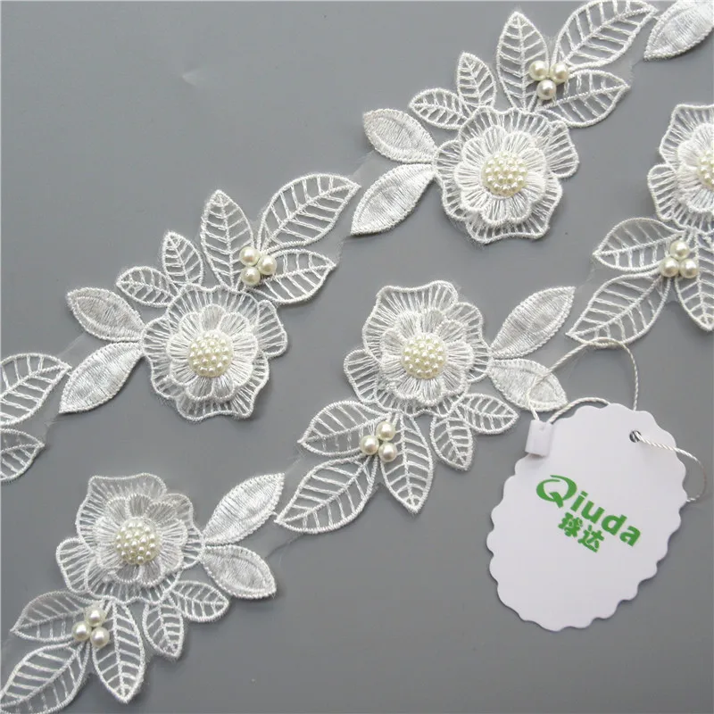 1 Yards embroidery Beading Flowers DIY clothing crafts sewing accessories