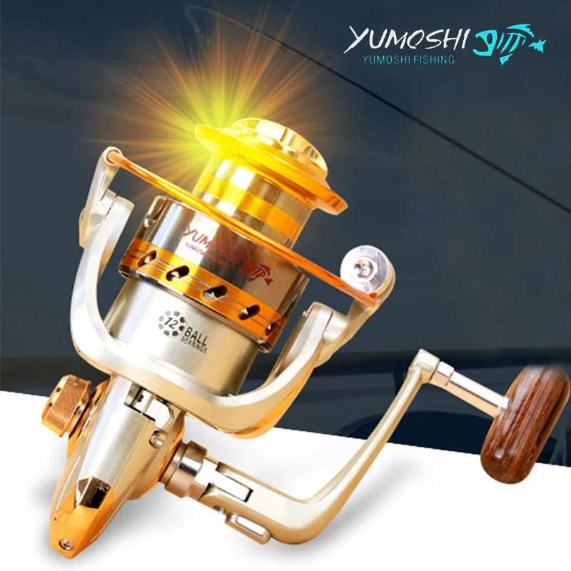YUMOSHI металлическая Рыболовная катушка EF1000 2000 3000 4000 5000 6000 7000 8000 9000 морская снасти |