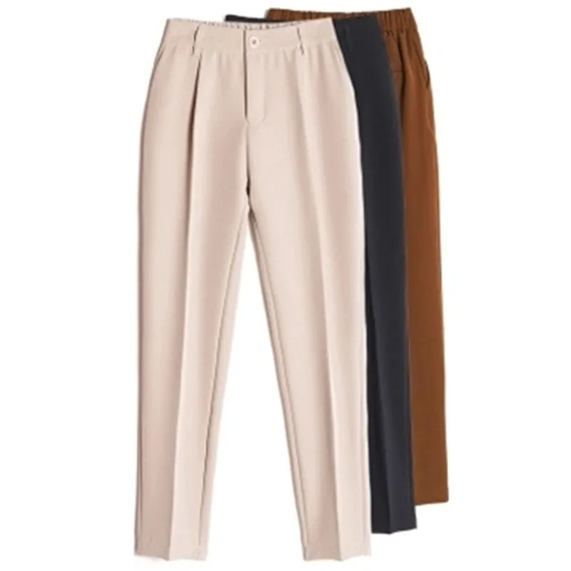 

Spring Summer Straight Pants Female High Waist Was thin Casual Pants Large size Loose nine points Little Feet Haren Pants AS955