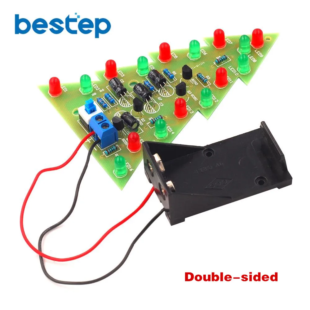 Three-Dimensional 3D Christmas Tree LED DIY Kit Red/Green/Yellow RGB LED Flash Circuit Kit Electronic Fun Suite Three-Dimensional 3D Christmas Tree LED DIY Kit Red/Green/Yellow RGB LED Flash Circuit Kit Electronic Fun Suite