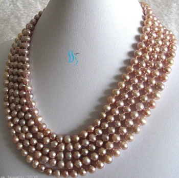 

$wholesale_jewelry_wig$ Long 100" 6-8mm Lavender Freshwater Pearl Necklace Natural Color