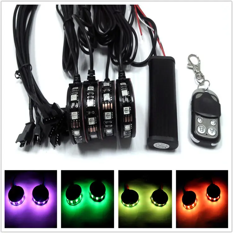 4pcs Led Motorcycle Wheel Light kit LED wheel pod Light Rim Glow Pod
