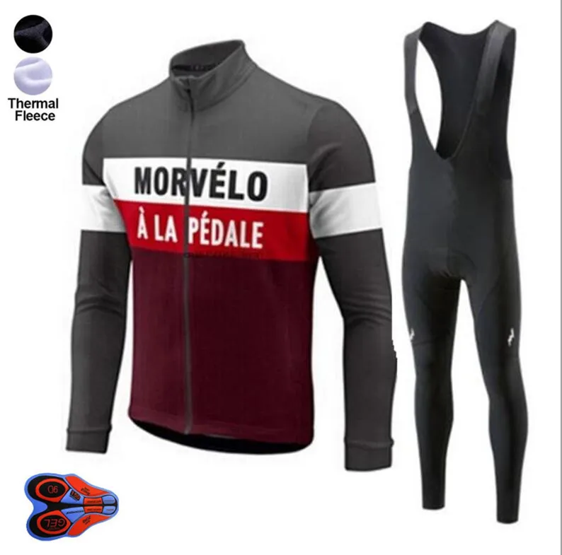 Зимние Morvelo велосипедной команды Set 9d гель pad с длинным рукавом Термальность флис велосипедные майки Для мужчин Майо ropa ciclismo Велосипедная форма - Цвет: 1