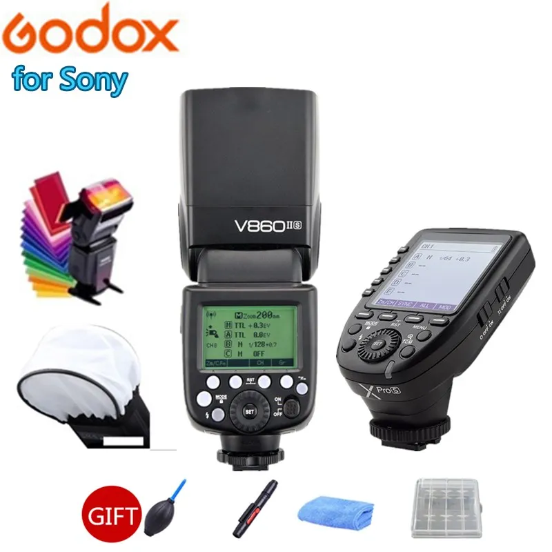 Godox V860ii V860ii-S с VB18 батарея камера Speedlite Flash+ Xpro-S ttl HSS передатчик триггер для sony A7 A7RII A9 камера s - Color: Red