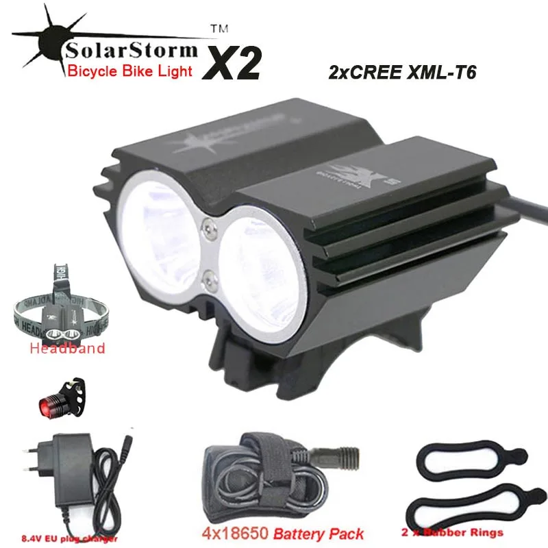 18650 Battery Pack For SolarStorm X2 X3 Cree XML T6 Bicycle Bike Light Headlamp