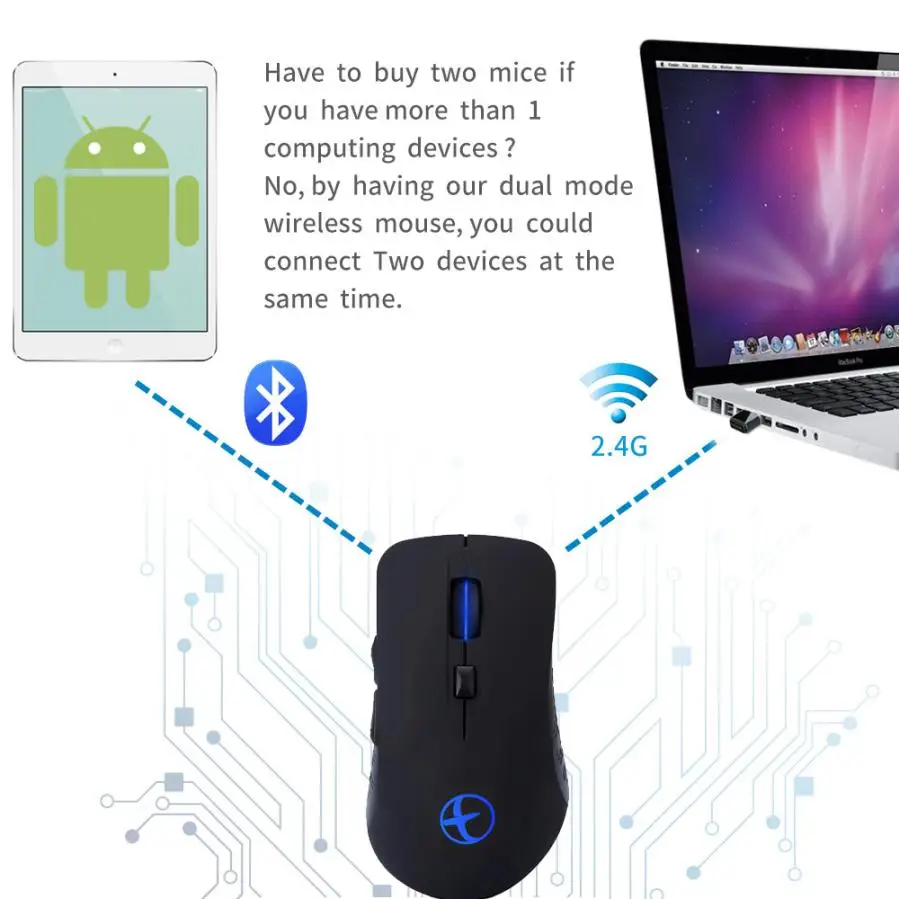 Bluetooth и 2,4G двойной режим перезаряжаемая переменная световая игра беспроводная мышь профессиональная мышь геймер Компьютерные Мыши для ПК