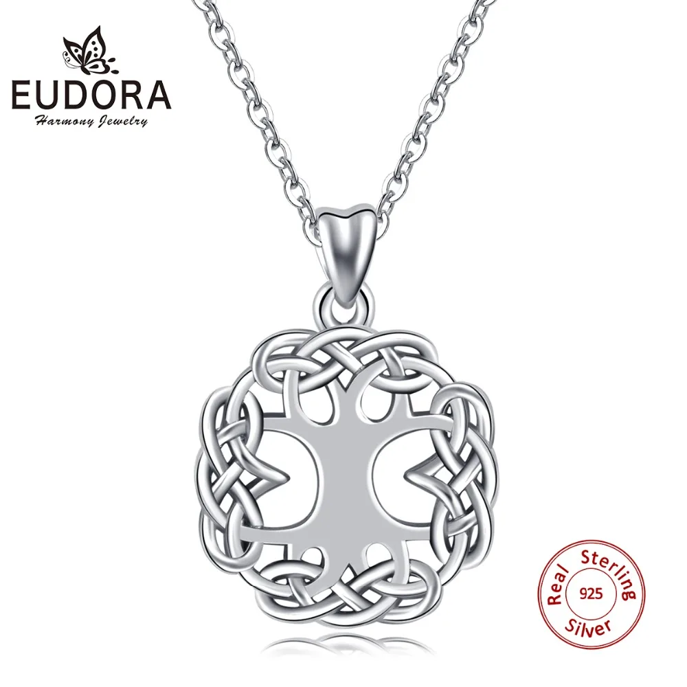 EUDORA 925 Sterling Silver Tree of Life Pendant Necklace Irish Celtics Knot Crann Bethadh Style Necklaces Women Jewelry KYD192 EUDORA 925 Sterling Silver Tree of Life Pendant Necklace Irish Celtics Knot Crann Bethadh Style Necklaces Women Jewelry KYD192