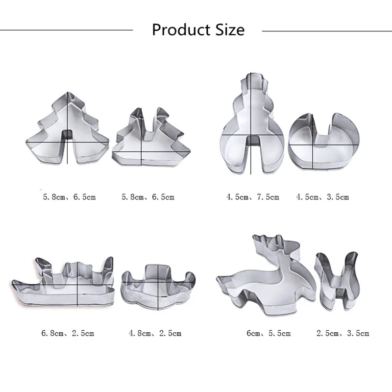 8 шт./компл. из нержавеющей стали для выпечки печенья формы резак набор формы для выпечки бисквит Фондант формы для печенья рождественская ёлка, Олень формы