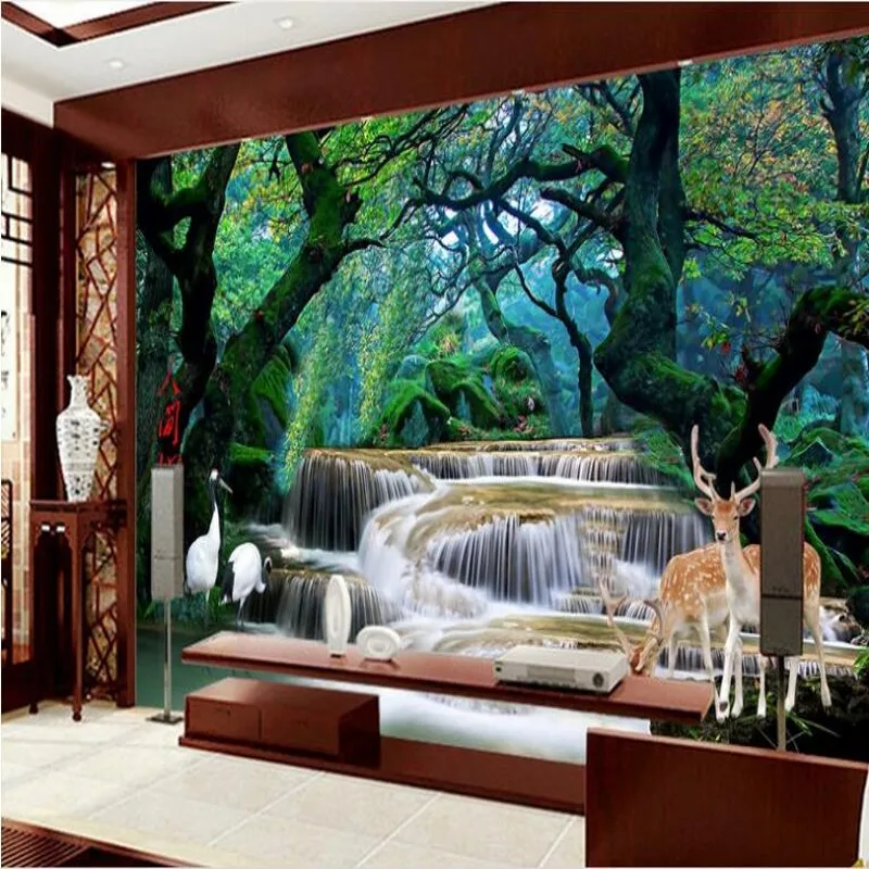 

wellyu Custom large - scale murals HD Dream Forest Falls world Wonderland background wall wallpaper papel de parede