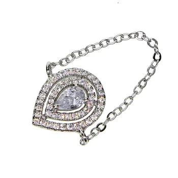 

2018 hot design Brand Real AAA cubic zirconia CZ SILVER Color Zirconia Water Drop Simple Rings for Women Anti Allergies