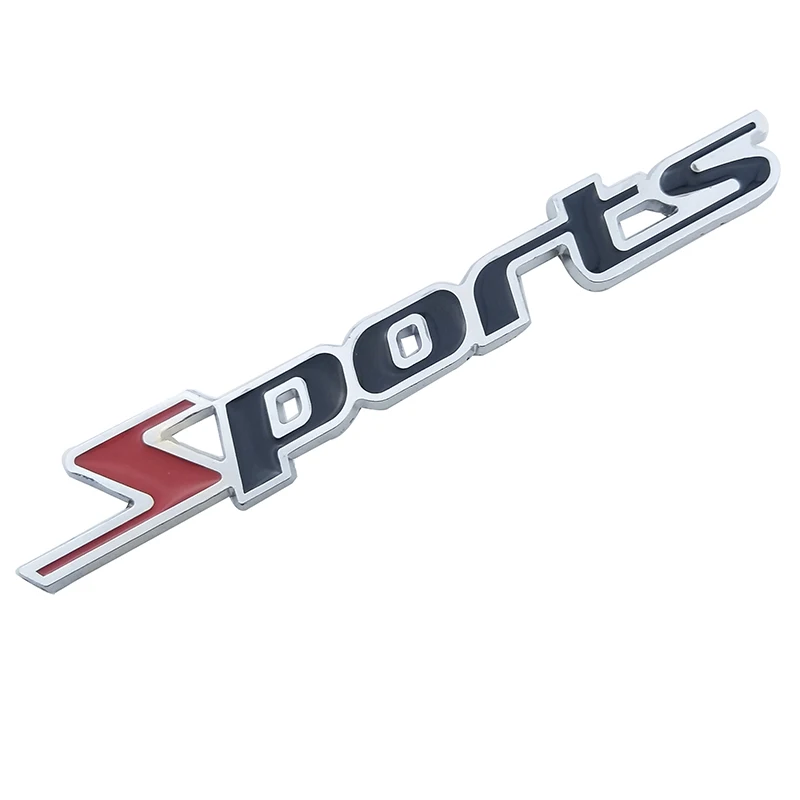 1pc Sports Emblem Badge Chrome Metal Car Sticker Logo 3D Decal Decol Word letter