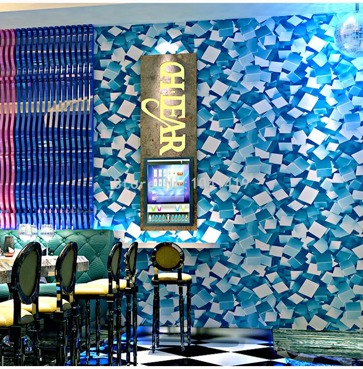 KTV настенная бумага Современная 3D абстрактная геометрическая мозаика, настенные ПВХ водонепроницаемые тематические гостиничные клубы фон блестящие настенные покрытия