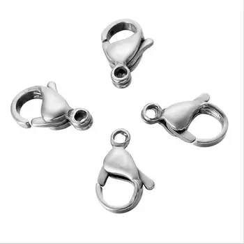 

Hot 50pcs/lot Stainless Steel Lobster Clasps Silver Tone Various Sizes DIY Jewelry Findings Accessories Over $120 Free Express