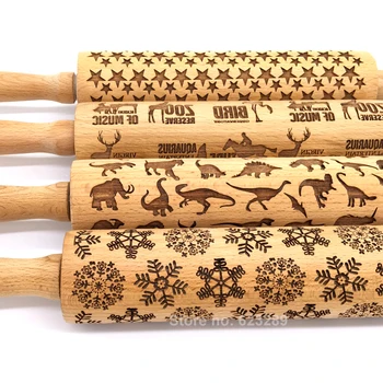 

Wood Embossing Rolling Pin Laser Cut Curved For The Kitchen Baking Decoration And Cake Tools