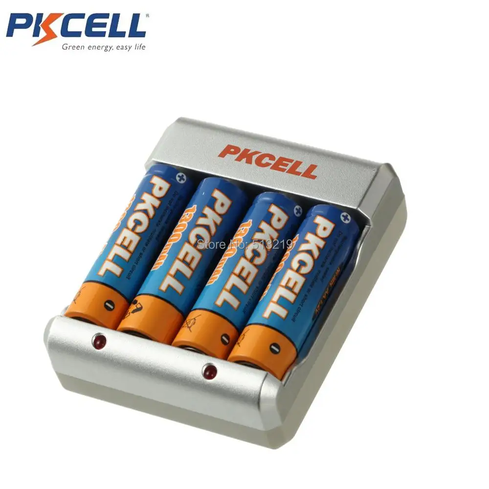8174 PKCELL AA зарядное устройство s с 4 слотами для AA/AAA NiCd NiMh аккумуляторы ЖК дисплей