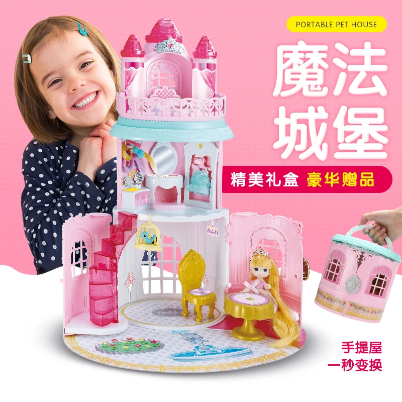 

Small Scholar Magic Castle S-501C Portable Storage Castle Home Pretend Play Gift For Girls