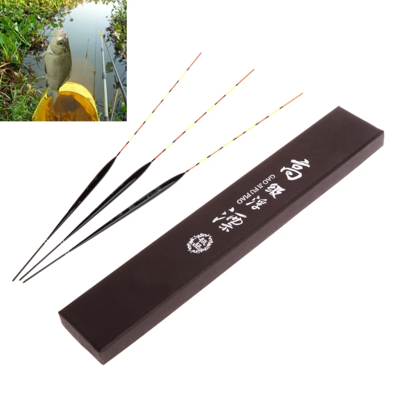 

3 Pcs/Set Fishing Floats Bobber Sticker Fish Tackle Accessories With Wood Barr