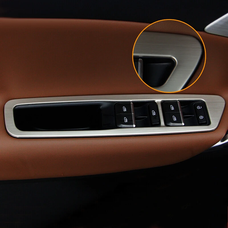 

For Geely Atlas 2016 2017 2018 Stainless Steel Accessories Door Window Glass Lift Control Switch Panel Cover Trim Car Styling