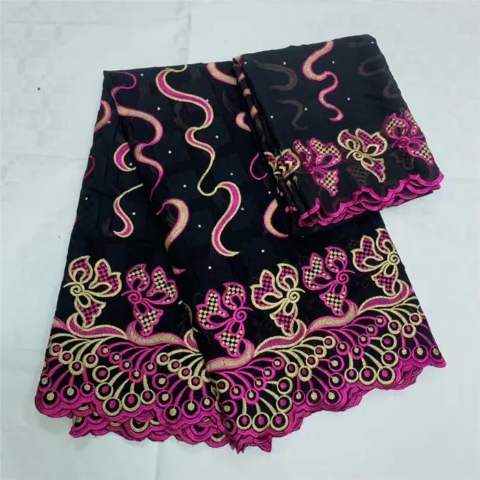 

New coming 5+2y design African cotton lace fabric with 2y Swiss voile lace material for dress set OCV14