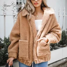 MIAOQING 2018 Warm Winter Faux Fur Lambswool Jackets Women Oversized jackets Pockets Ladies Outerwear Terry Coats Teddy Clothes MIAOQING 2018 Warm Winter Faux Fur Lambswool Jackets Women Oversized jackets Pockets Ladies Outerwear Terry Coats Teddy Clothes
