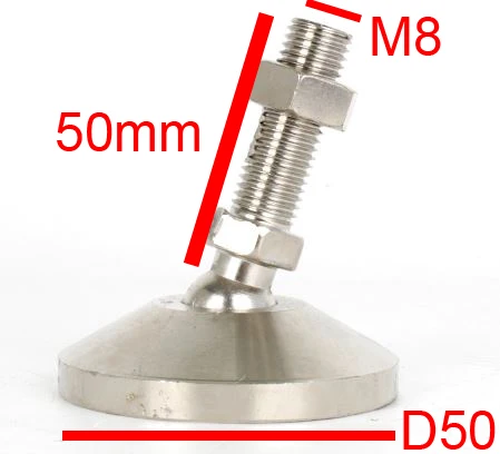 

M8 thread heavy duty metal Universal adjustable foot cup carbon supporting leg standing leg Gimbal Machine tool anchor screw