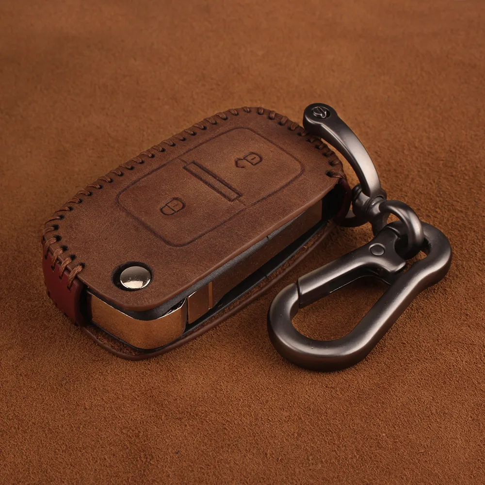 Кожаный чехол KEYYOU для автомобильного ключа с дистанционным управлением для VW Volkswagen Amarok Polo Golf MK4 Bora Jetta Altea Alhambra Fob Key Portect