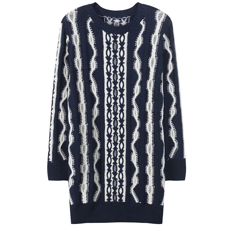 sweater pullover jumper luxury brand women warm long striped sweater