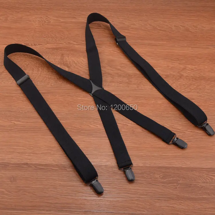 Fashion Plus Size solid black suspender 4 Clip Men Women Suspenders For Pants 2016  Unisex  Male 120 cm Adjustable Braces