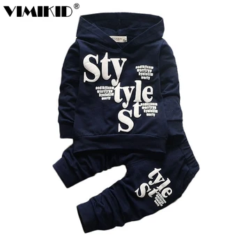 VIMIKID New Arrival Kids Clothes Boys Clothing Set 2pcs Cotton Shirt Pants Toddler Boys Clothing Children