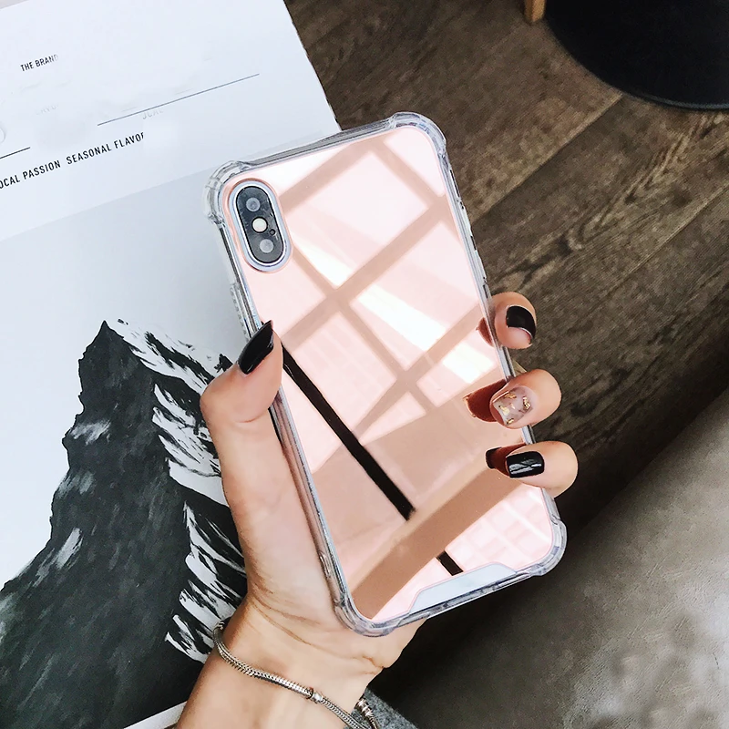 Luxury Mirror Phone Case for iphone X 10 8 7 Plus Soft Thin Slim Cases