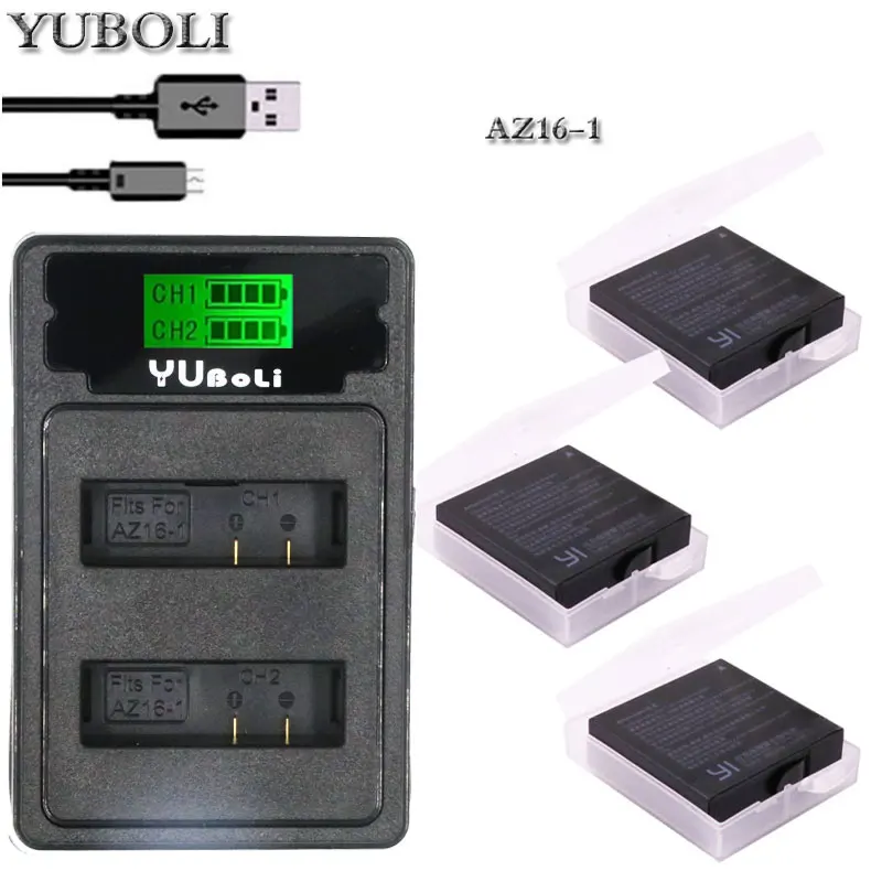 1400 мАч батарея для оригинального Xiaomi Yi II Xiami yi 4 k батареи+ светодиодный USB 3 слота зарядное устройство для Xiaoyi Yi Lite экшн-камеры