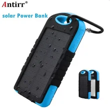 5000 мАч Портативный Водонепроницаемый Солнечный Зарядное устройство Dual USB внешний Батарея Мощность Bank для сотового телефона аксессуары USB кабель