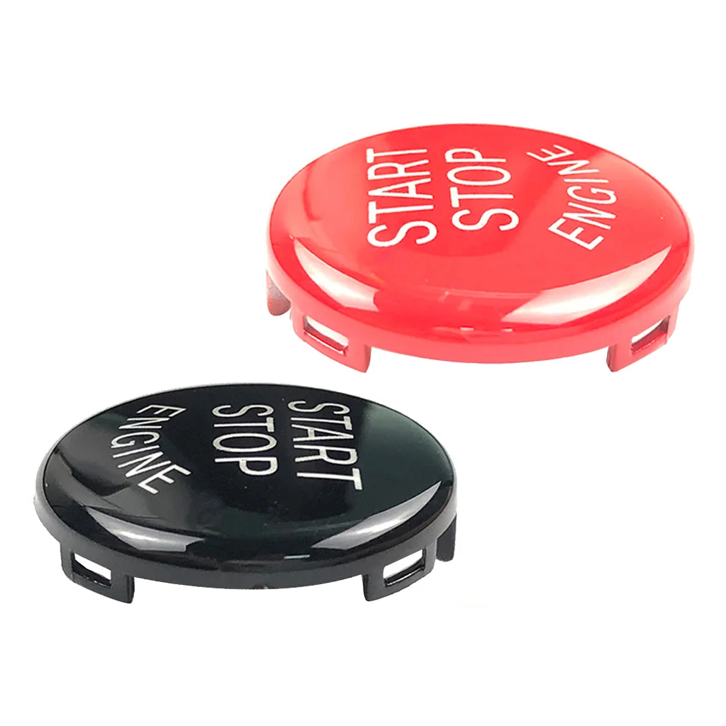 2pcs 0.98'' ABS Engine Start Stop Button Cover Trim Adhesive Sticker Ornament For BMW E Chassis Red Blue