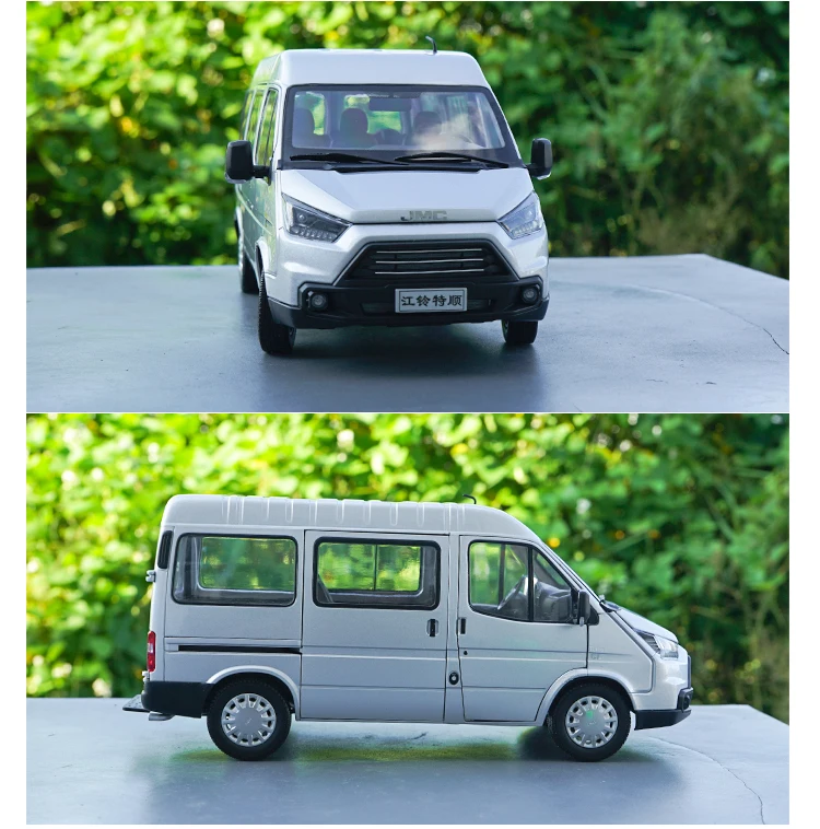 1:18 литая под давлением модель для JMC Teshun Transit серебро MPV сплав игрушечный автомобиль миниатюрная коллекция подарок грузовик фургон
