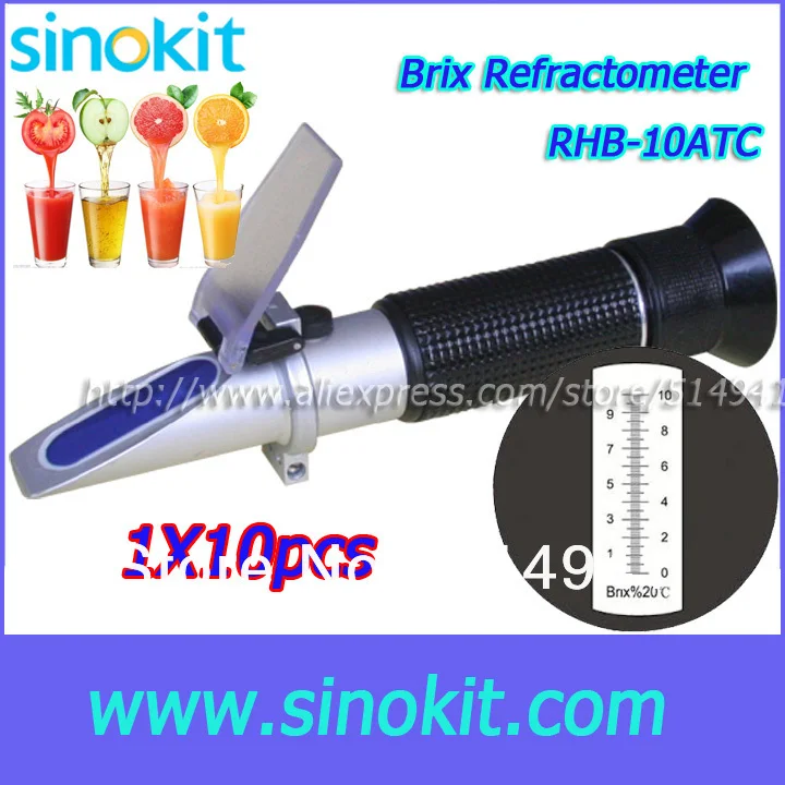 

10piecs per lot With CE Certification Refractometer supplier Brix -Refractometer RHB-10ATC