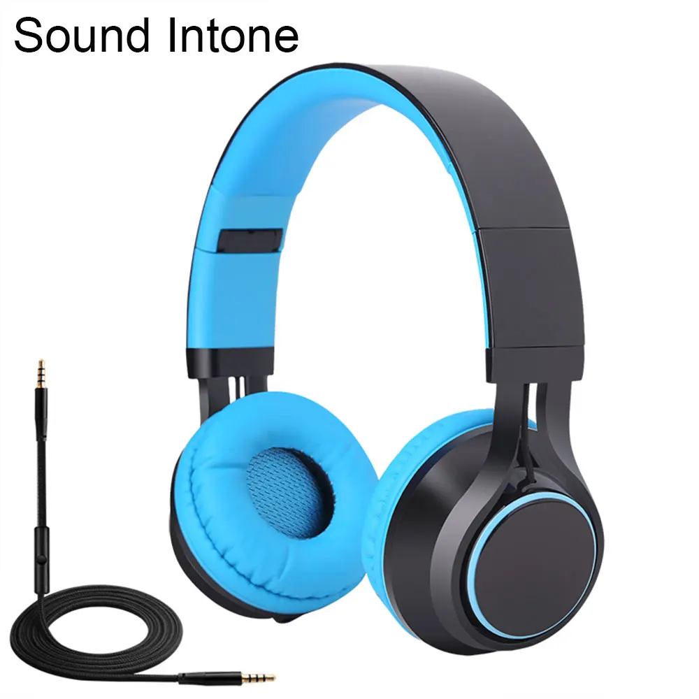 Sound Intone HD30 Stereo Lightweight Foldable Headsets Low Bass Headphones with In-line Microphone forTalk with Detachable Cable