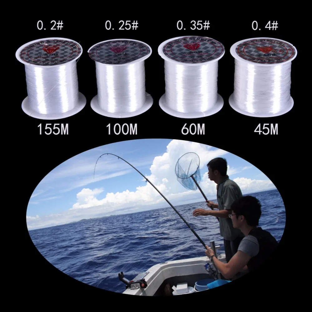 Рыболовная леска 45-155 м супер прочная прозрачная нейлоновая не фторуглеродистая Рыболовная Снасть нельняная многофиламентная