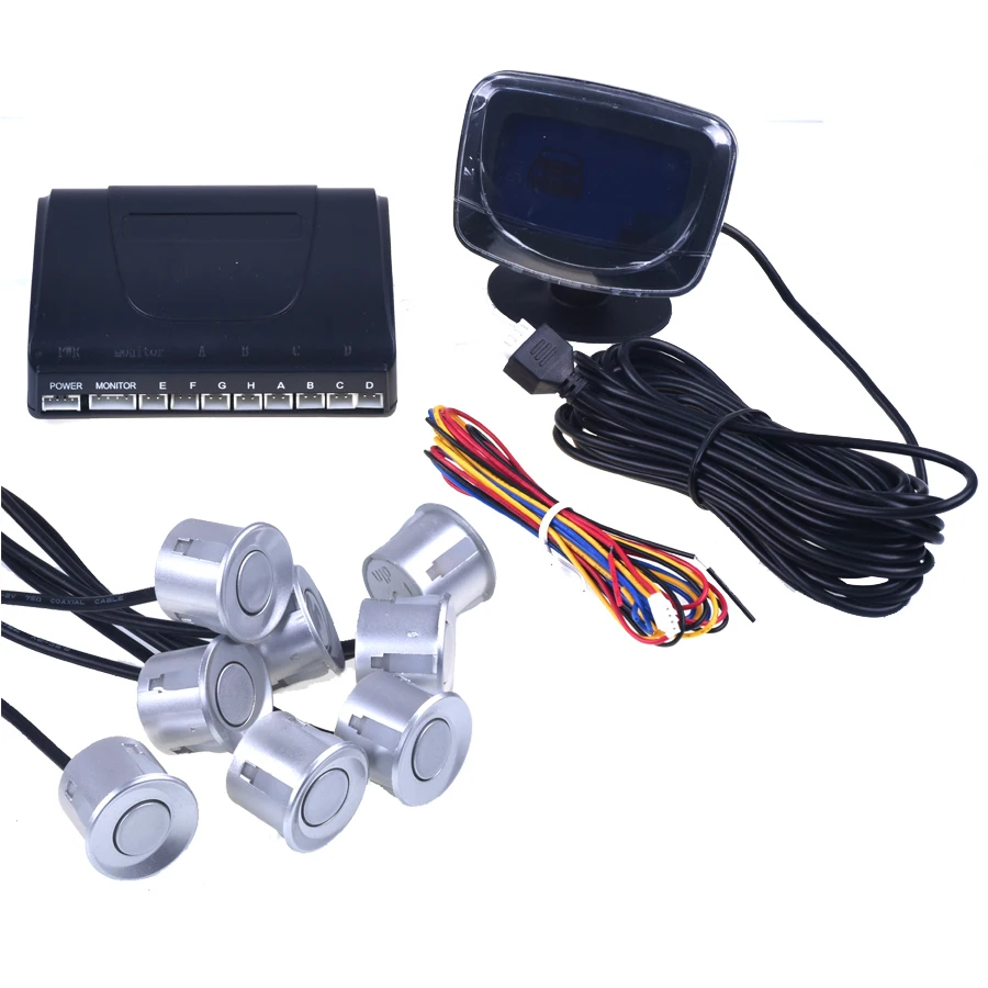 Car Parking Sensors 8 Weatherproof Rear Front View Reverse Backup Radar Kit System LCD Display Monitor parking sensor kit led parking sensor kit parking sensor car led parking sensor