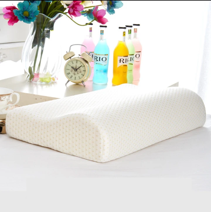 Ортопедическая подушка для шеи, волокно, медленный отскок, подушка из пены с эффектом памяти, ортопедическая латексная подушка для шеи - Цвет: White