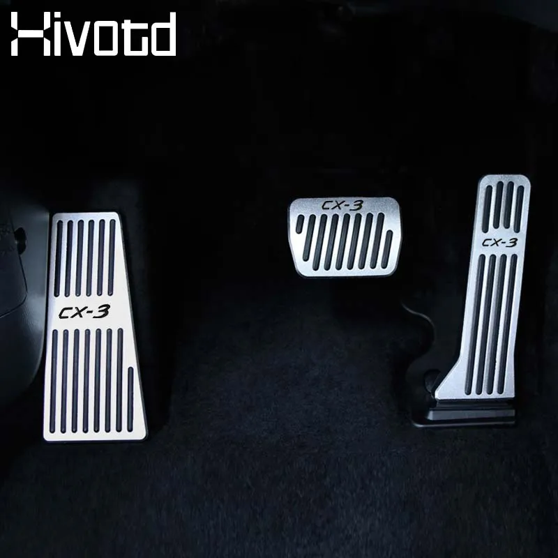

Hivotd for Mazda CX-3 CX3 2018 2019 Aluminum car accelerator oil Footboard pedal pad kit brake cover trim interior accessories