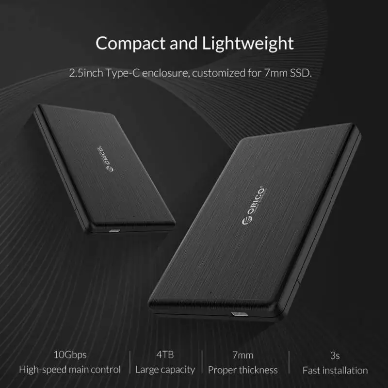 ORICO 2.5 inch SATA to USB 3.1 Gen 2 Type C External Hard Disk Drive Sata HDD Case Enclosure SSD Box 10Gbps 4TB UASP