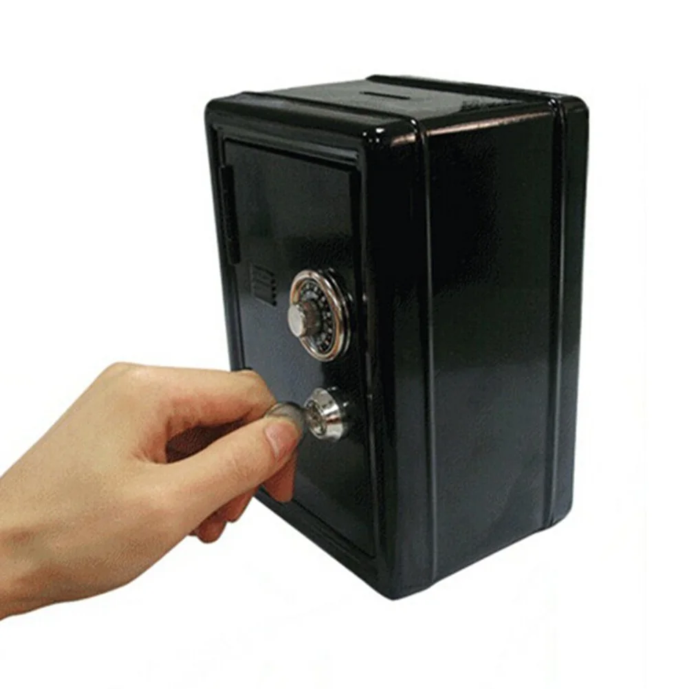 

Mini Metal Code Case Safe Box Money Bank Saving Box with Key black color