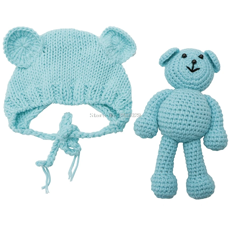 Newborn Baby Bear Hat Photography Props Crochet Beanie Photography Accessories B116