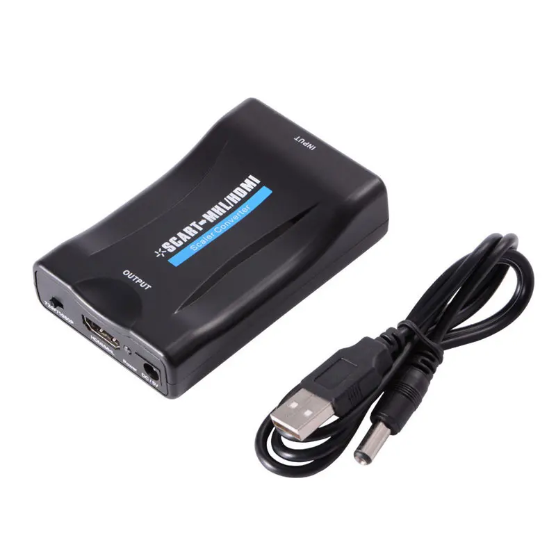  AHHROOU HDMI to Scart Converter AV Signal Adapter Converter HD Receiver HDMI 1080P For Phone TV wit