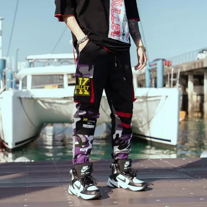 

Fashion Streetwear Camouflage Jogger Pants 2019 NEW Punk Style Hip Hop Pants Multi Pocket Military Cargo Pants