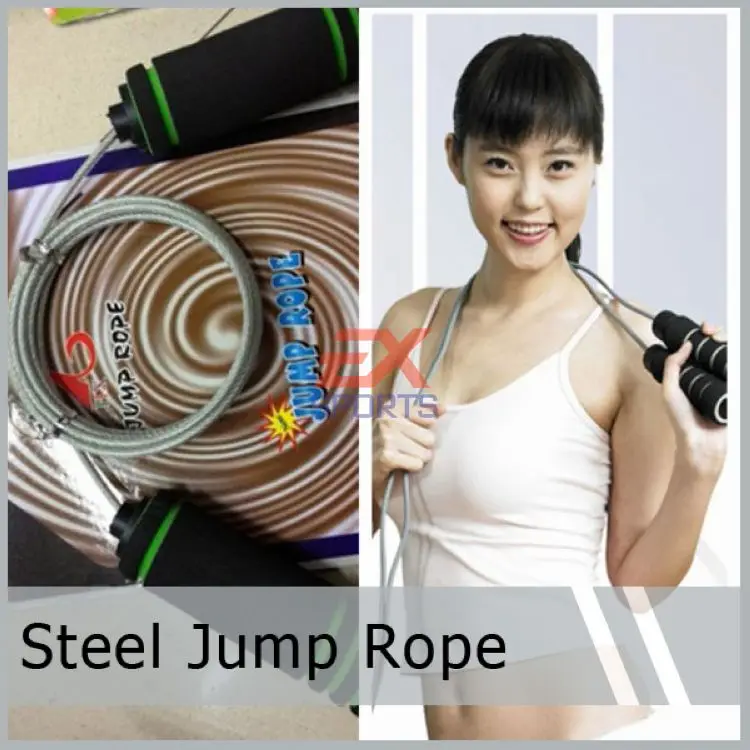 Wire Rope Skipping Steel Cable Ultra Speed Agility Wire Skipping Jump Rope Fast With Sponge Handle 2 (1)